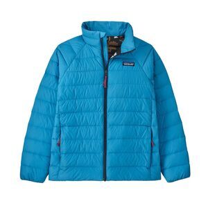 Patagonia Down Sweater Puffer Jacket Kids XXL 16-18 Blue Full Zip